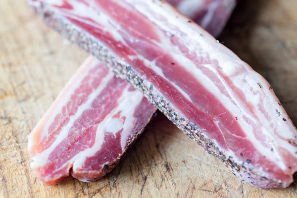 Detail of raw bacon — Stock Photo, Image