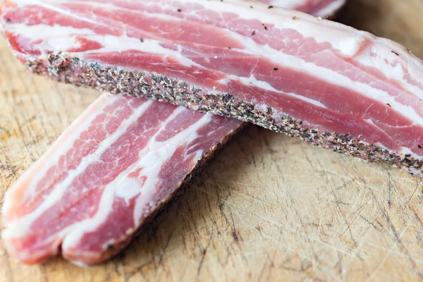 Detail of raw bacon — Stock Photo, Image