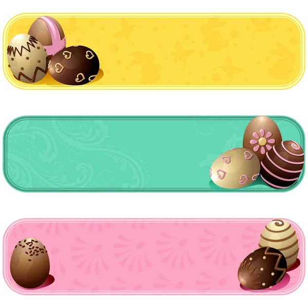 Lindos pancartas de Pascua de colores pastel — Vector de stock