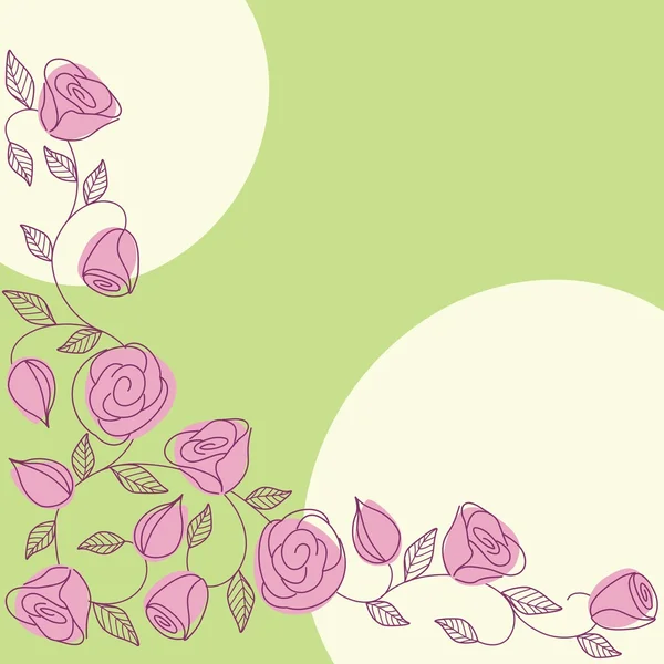 Primavera mano dibujado fondo con rosas — Archivo Imágenes Vectoriales