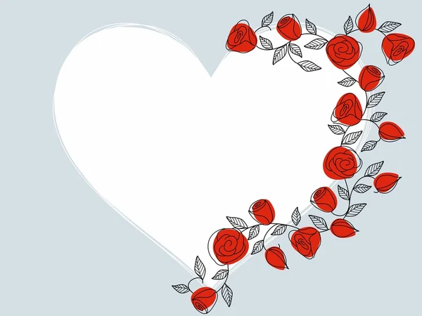Класичне серце з трояндами — стоковий вектор