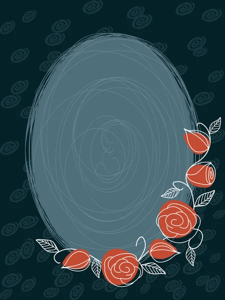 Eleganter handgezeichneter Hintergrund mit Rosen — Stockvektor