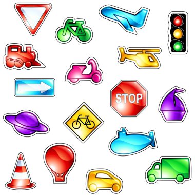 Parlak renkli trafik simgeleri