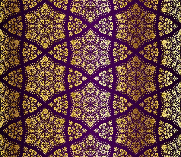 Gold-on-Purple seamless arabesque pattern