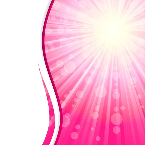 Pink sunshine banner with transparencies — Stock Vector