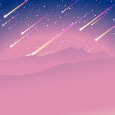 Meteor shower background clipart