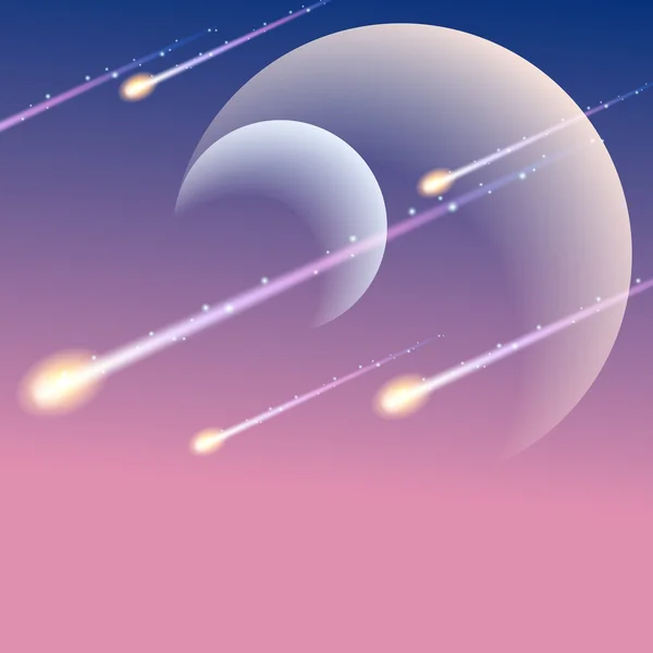 Futuristic meteor shower background — Stockvector