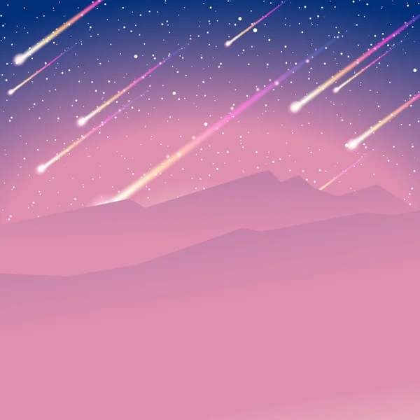 Meteorenzwerm achtergrond — Stockvector