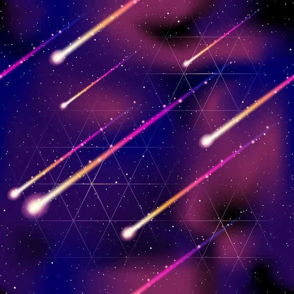 Fondo de lluvia de meteoritos sin costuras — Vector de stock