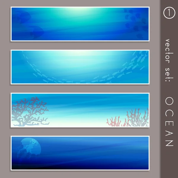 Zomer Oceaan banners — Stockvector