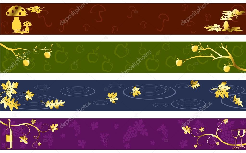 Autumn Banners in Dark Colors