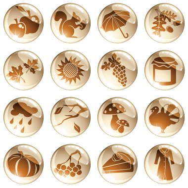 Soluk kahverengi sonbahar simgeler kümesi