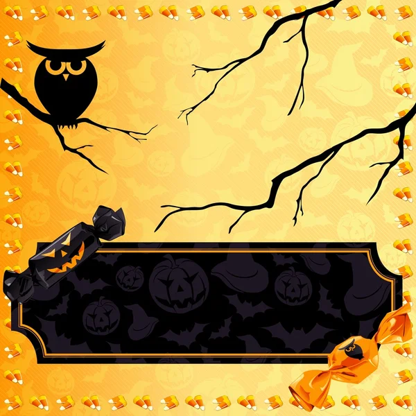 Banner de doces de Halloween divertido — Vetor de Stock