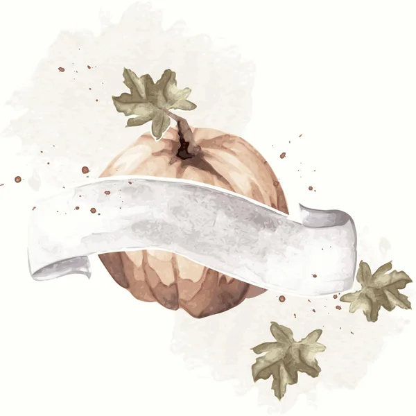 Sepia acuarela calabaza ilustración — Archivo Imágenes Vectoriales