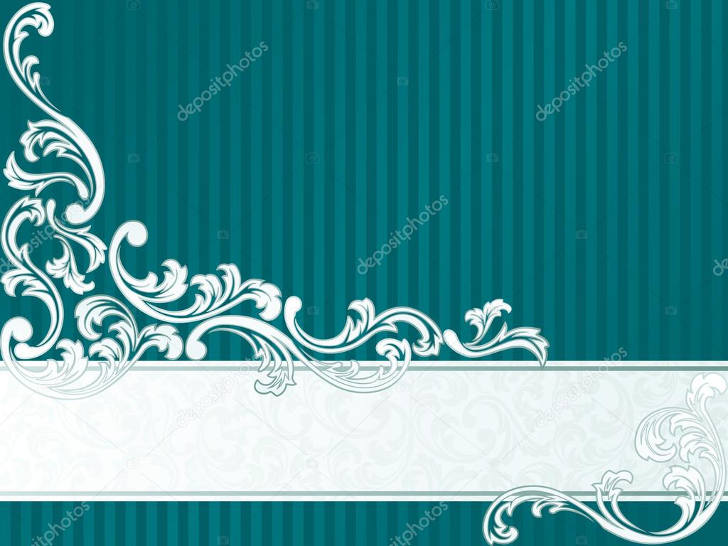 Horizontal French retro banner in green