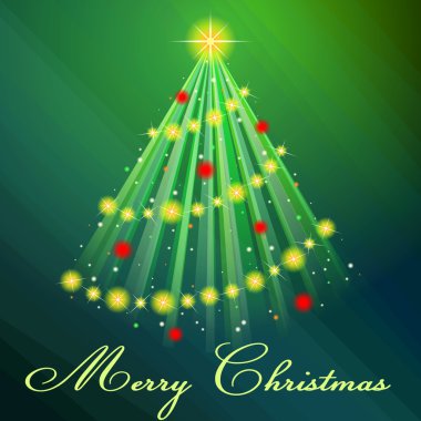 Parlak yeşil Noel ağacı illüstrasyon