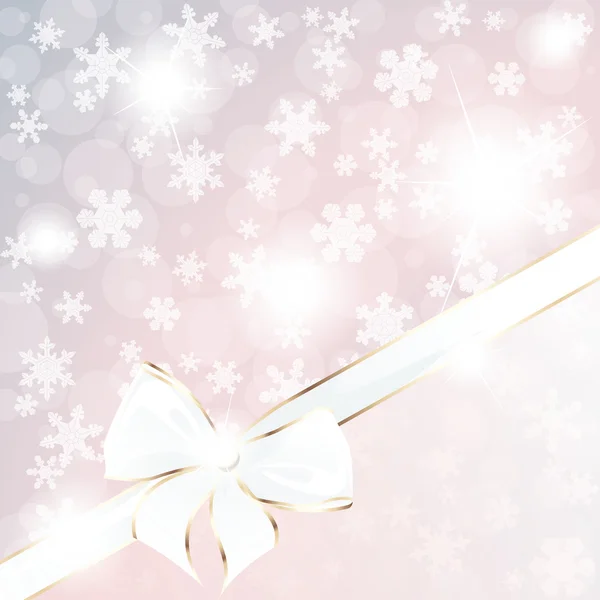 Pastel sparkly holiday background with an elegant bow — Stockvector