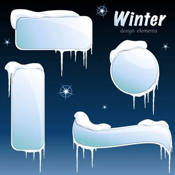 Collection of glossy winter banners — Stock Vector