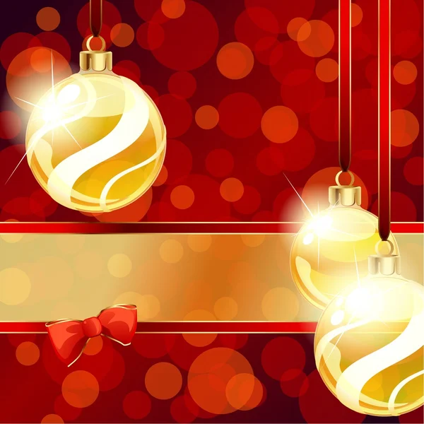 Червоний прапор із золотими різдвяними прикрасами Ліцензійні Стокові Ілюстрації