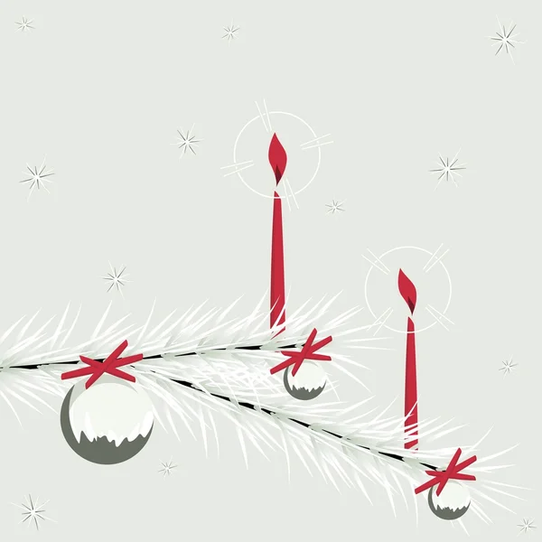 Carte bougies de Noël rétro vert pâle — Image vectorielle