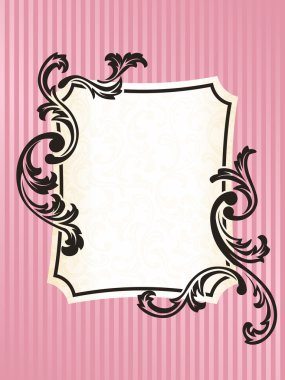 Romantic French retro banner in pink