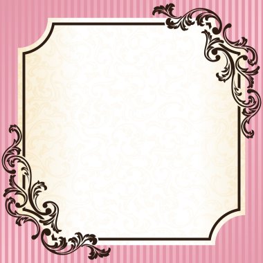 Romantic French retro frame in pink
