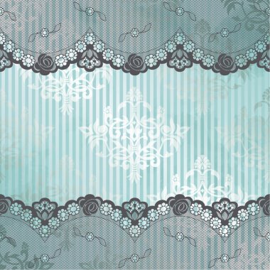 Silver and blue background with gray lace