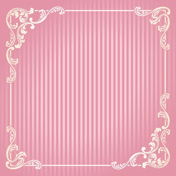 Moldura retrô francês romântico em rosa — Vetor de Stock
