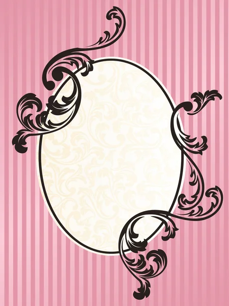 Banner retro francés romántico en rosa — Vector de stock