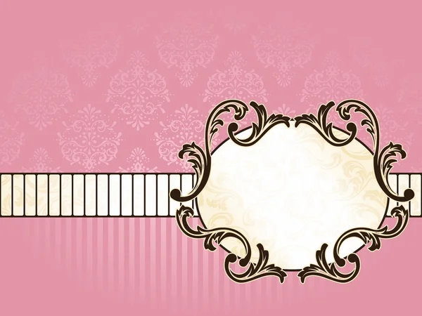 Banner retro francês romântico em rosa — Vetor de Stock