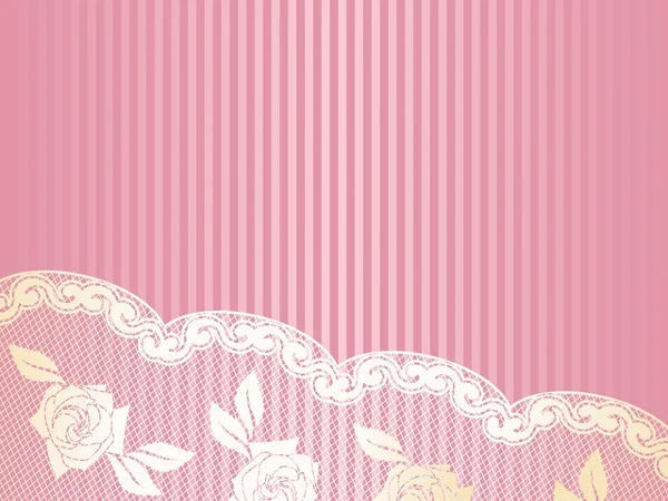 Fondo rosa con elegante encaje dorado — Vector de stock