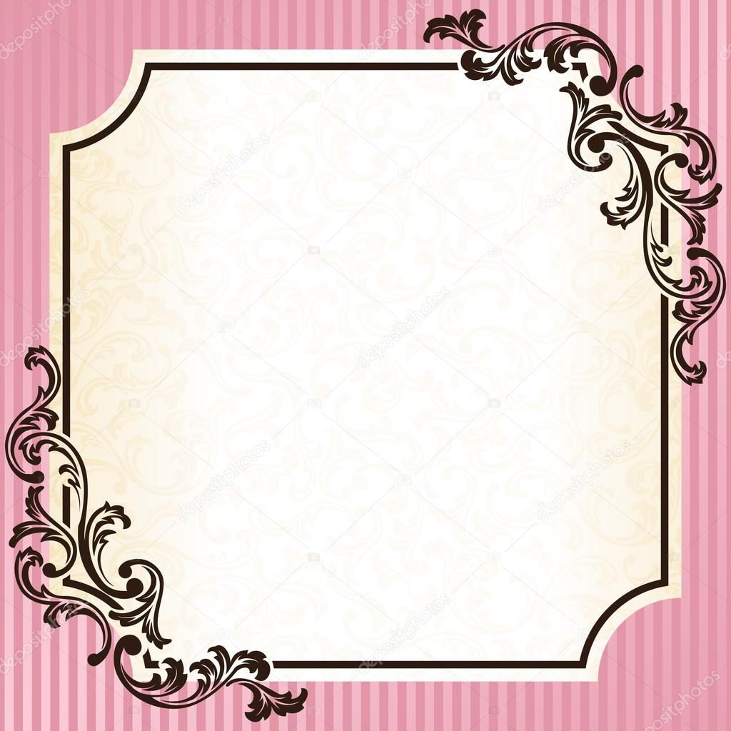 Romantic French retro frame in pink