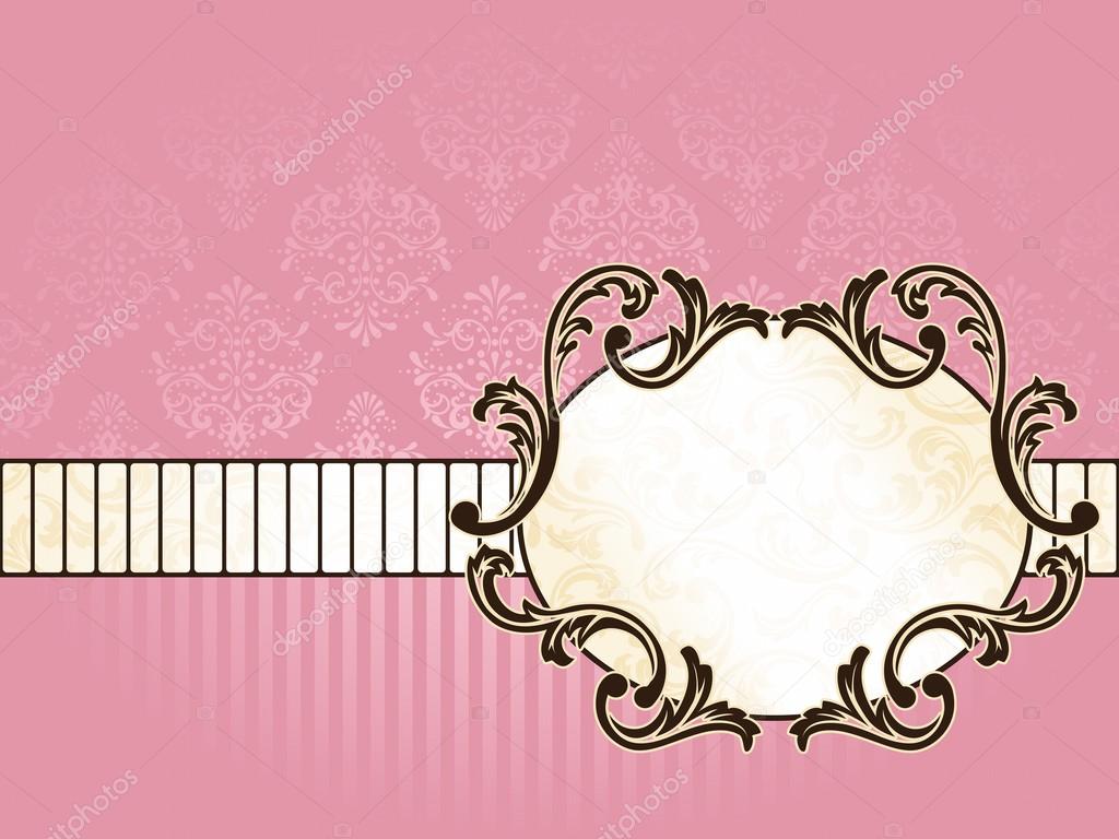 Romantic French retro banner in pink