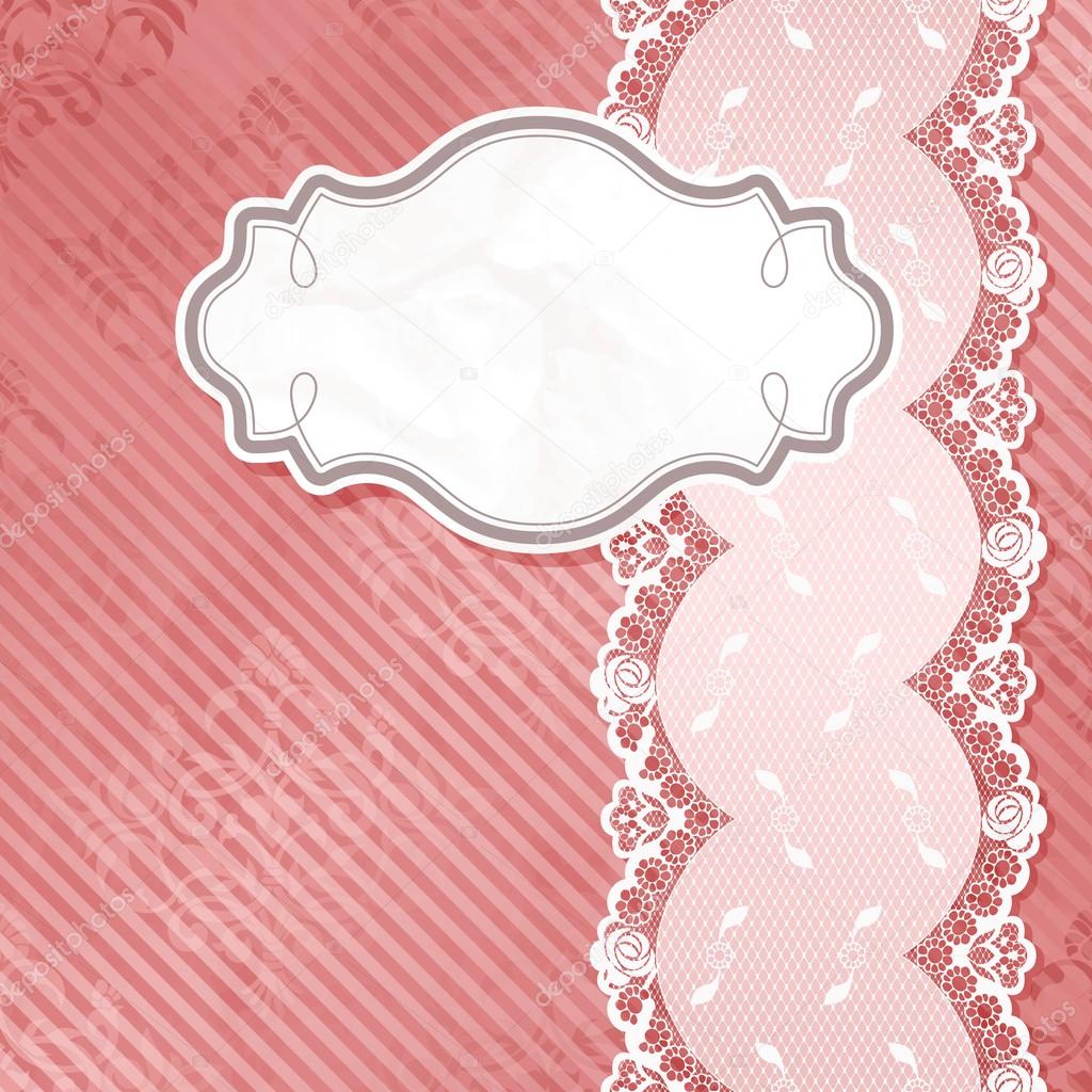 Sticker Vector pink lace flowers elegant seamless pattern