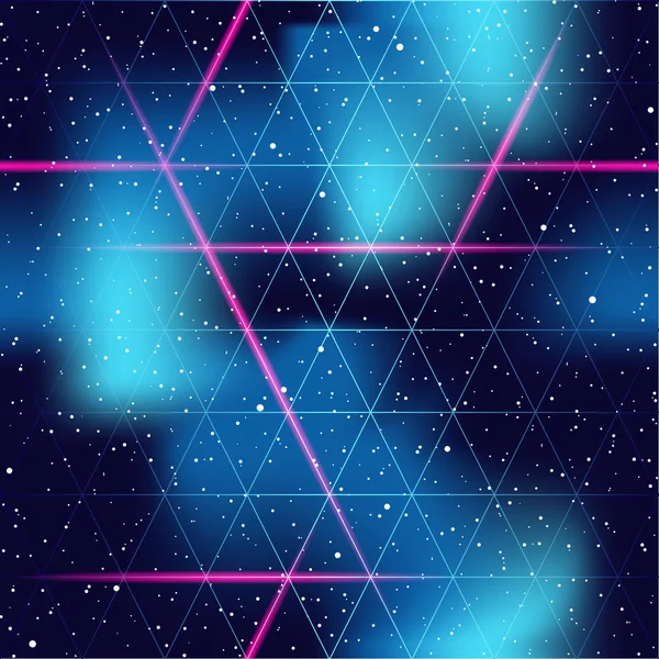 Fondo espacio inconsútil retrofuturista Vector De Stock