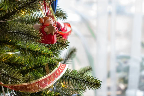 Árbol Navidad Decoraciones Año Nuevo Iluminación Del Árbol Navidad Ideas —  Fotos de Stock