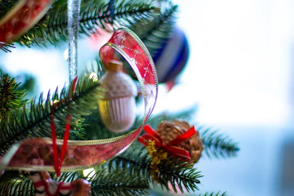 Árbol Navidad Decoraciones Año Nuevo Iluminación Del Árbol Navidad Ideas —  Fotos de Stock