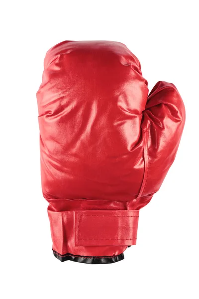 Gros Plan Sur Gant Boxe Rouge Isolé Sur Fond Blanc — Photo