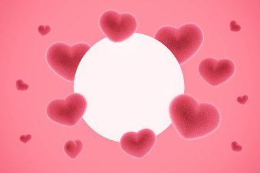 Pek çok pofuduk kürklü kalp sevgi, romantizm, sevgililer günü, çıkma, yıldönümü, doğum günü, kadınlar günü, anneler günü, babalar günü mesajı için bir çerçeve oluşturur. 3 Boyutlu Hazırlama