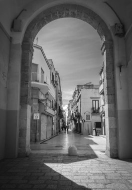 Marsala, Trapani, Sicilya, İtalya ve Avrupa 'daki Porta Nuova manzarası