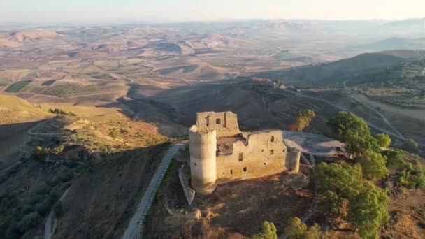 Veduta Del Castello Medievale Mazzarino Caltanissetta Sicilia Italia Europa — Video Stock