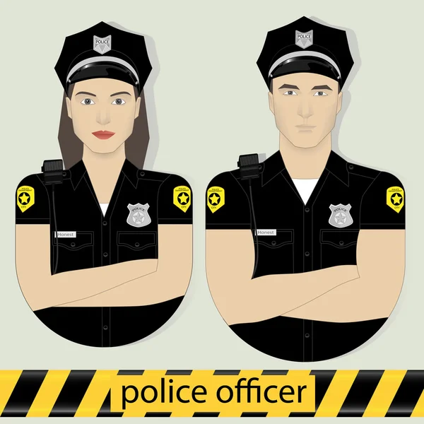 Iconos policía oficer — Vector de stock