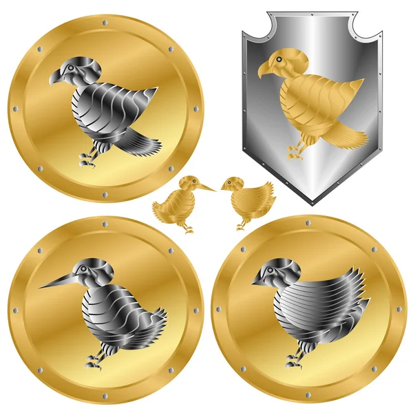 Emblema de pájaro de hierro — Vector de stock