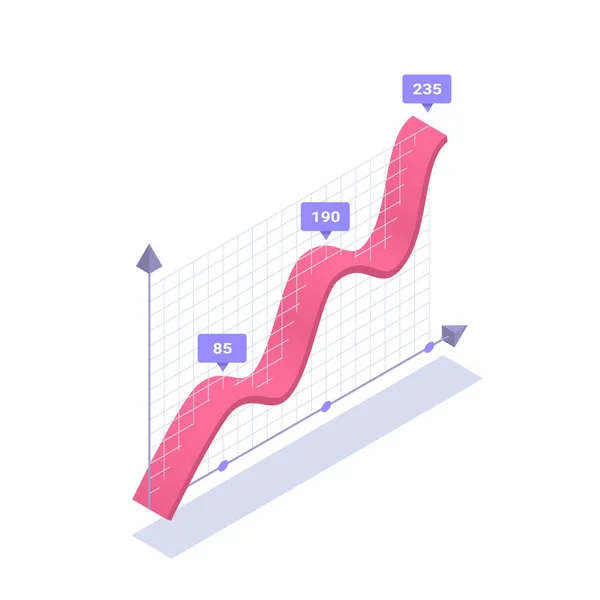 Ilustración Vectorial Isométrica Aislada Sobre Fondo Blanco Gráfico Cinta Sobre — Vector de stock