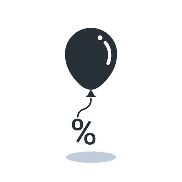 Flache Vektordarstellung Isoliert Auf Weißem Hintergrund Steigender Prozentsatz Ballon Und — Stockvektor