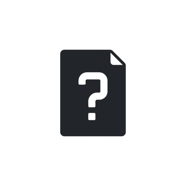 Flaches Vektorbild Auf Weißem Hintergrund Dokumentsymbol Mit Fragezeichen Unbekanntes Dokument — Stockvektor