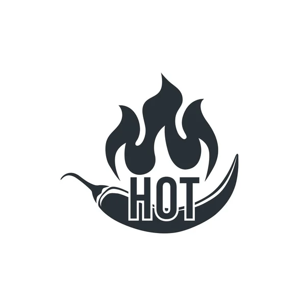 Lapos Vektor Illusztráció Fehér Háttér Forró Chili Paprika Ikon Tűz — Stock Vector