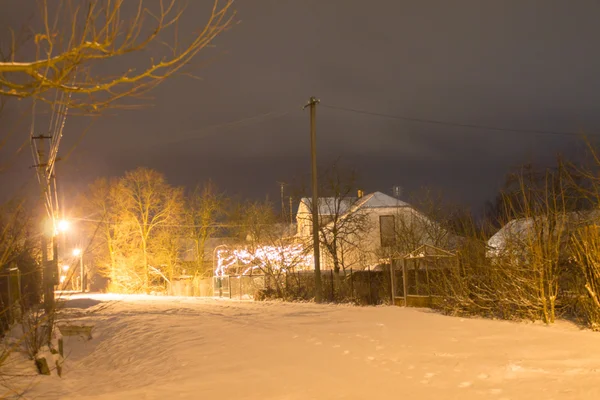 's avonds winterlandschap — Stockfoto