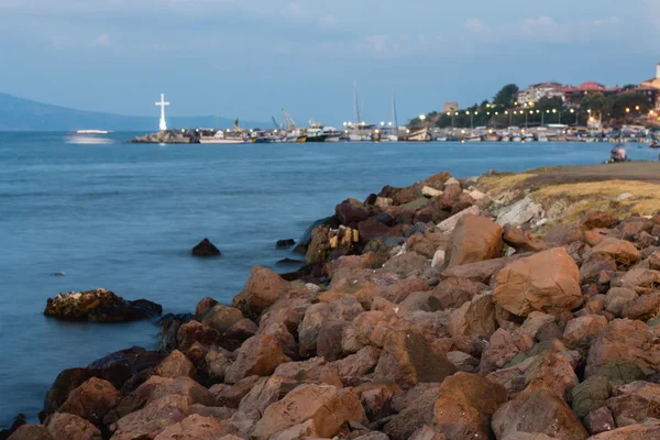 Avond zee kust zomer landschap — Stockfoto