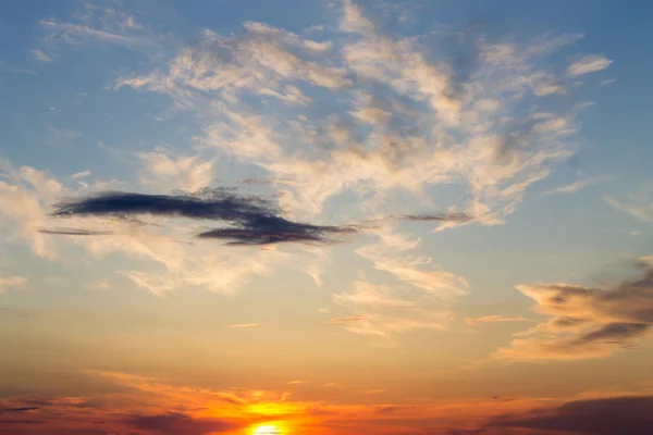 Cloudy sunset sky background — Stock Photo, Image
